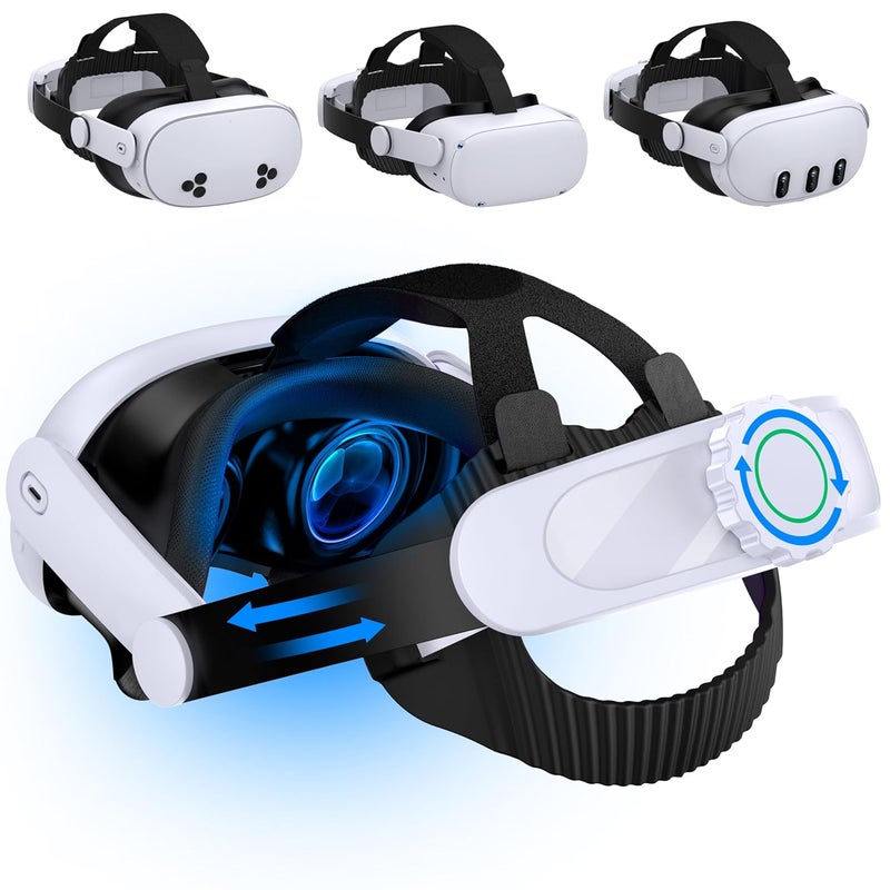 NinjaPlusOX VR Head Strap Compatible with Meta Quest 3/3S/2, Adjustable Elite Strap Replacement Intended for Quest 3 Head Strap, Enhanced VR Accessories Support Comfort Reduce Pressure Extend Playtime - Image 1